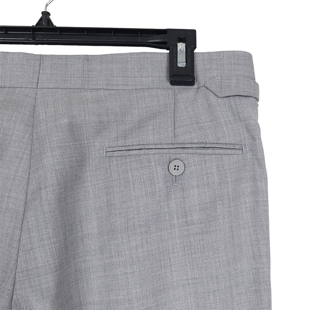 Calvin Klein Mens Slim Fit Wool Dress Pants 40x30 Light Grey Solid Pleated NWT - Picture 9 of 13